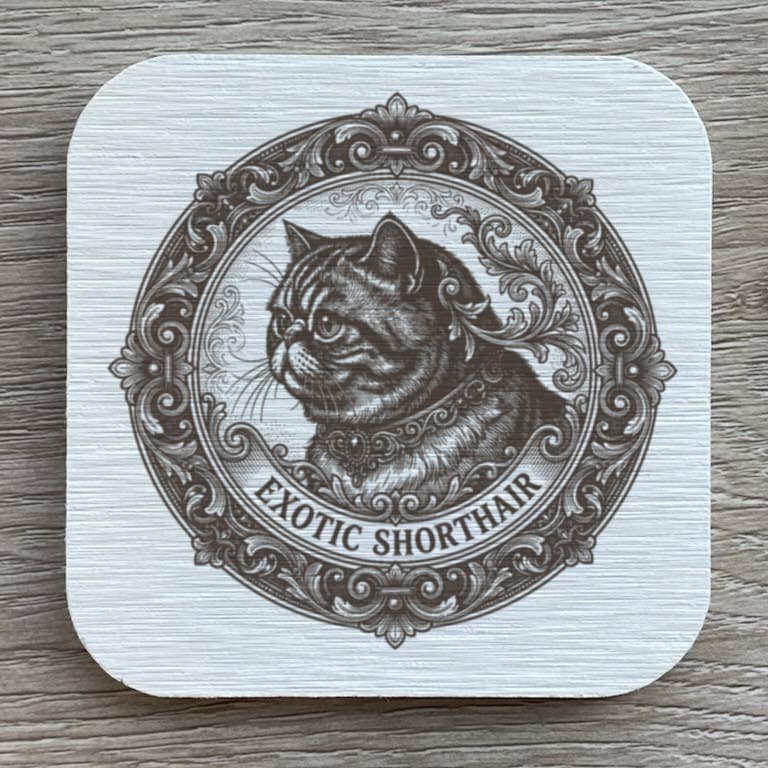 Exotic Shorthair Renaissance Portrait Coaster Set