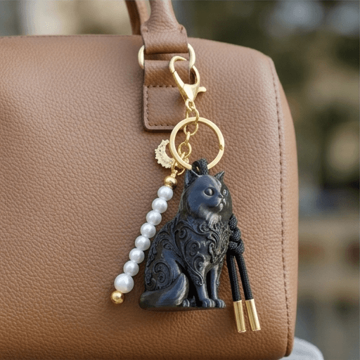 Persian Renaissance Portrait Keychain (Silky Black) 3