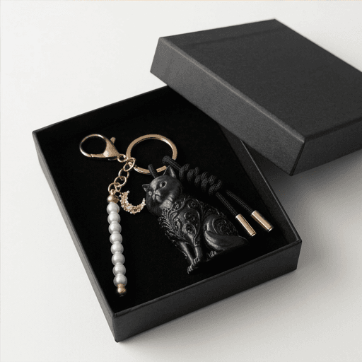 Persian Renaissance Portrait Keychain (Silky Black) 4