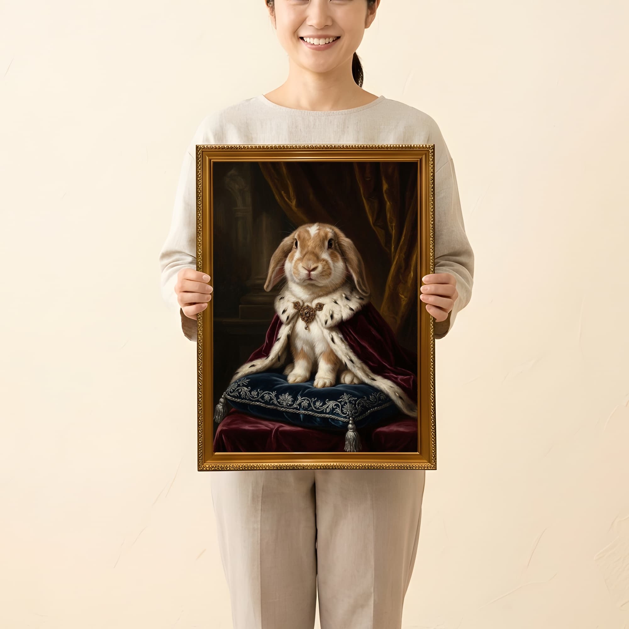 フレンチロップのルネサンス肖像画額装プリント(A3サイズ) 2