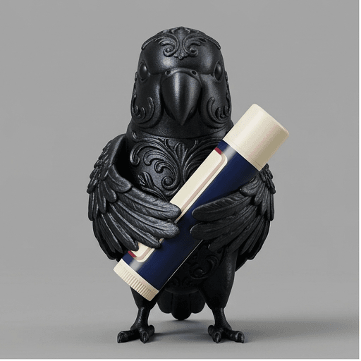 インドオオハナインコのルネサンス肖像画リップケース(シルクブラック)
