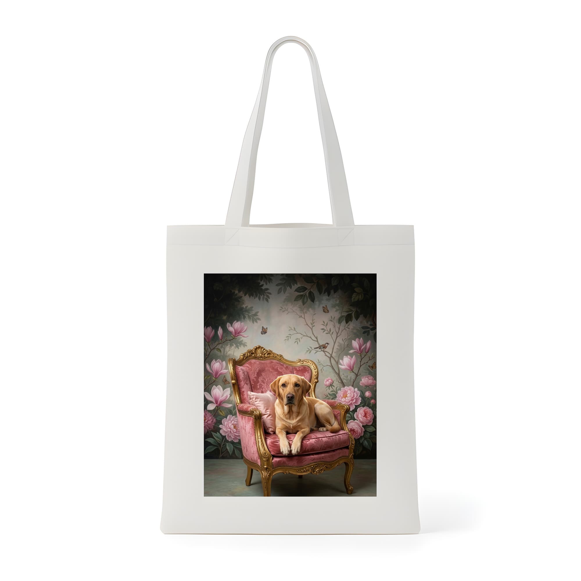 Labrador retriever Shabby Pink Oil-Painting Rococo Tote Bag