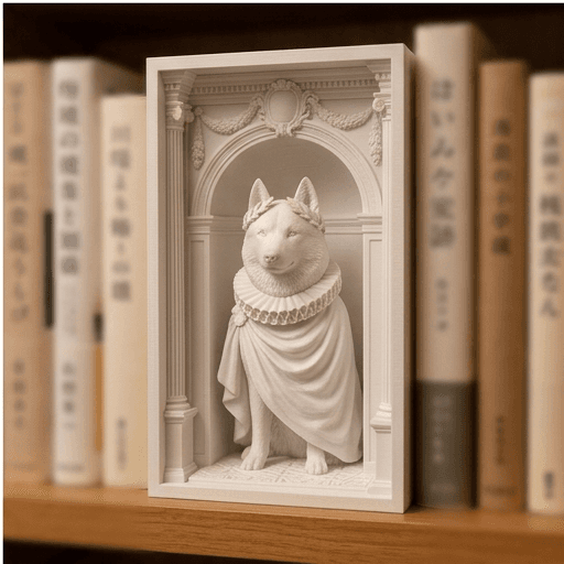 シベリアンハスキーのルネサンス肖像画ブックヌーク 4