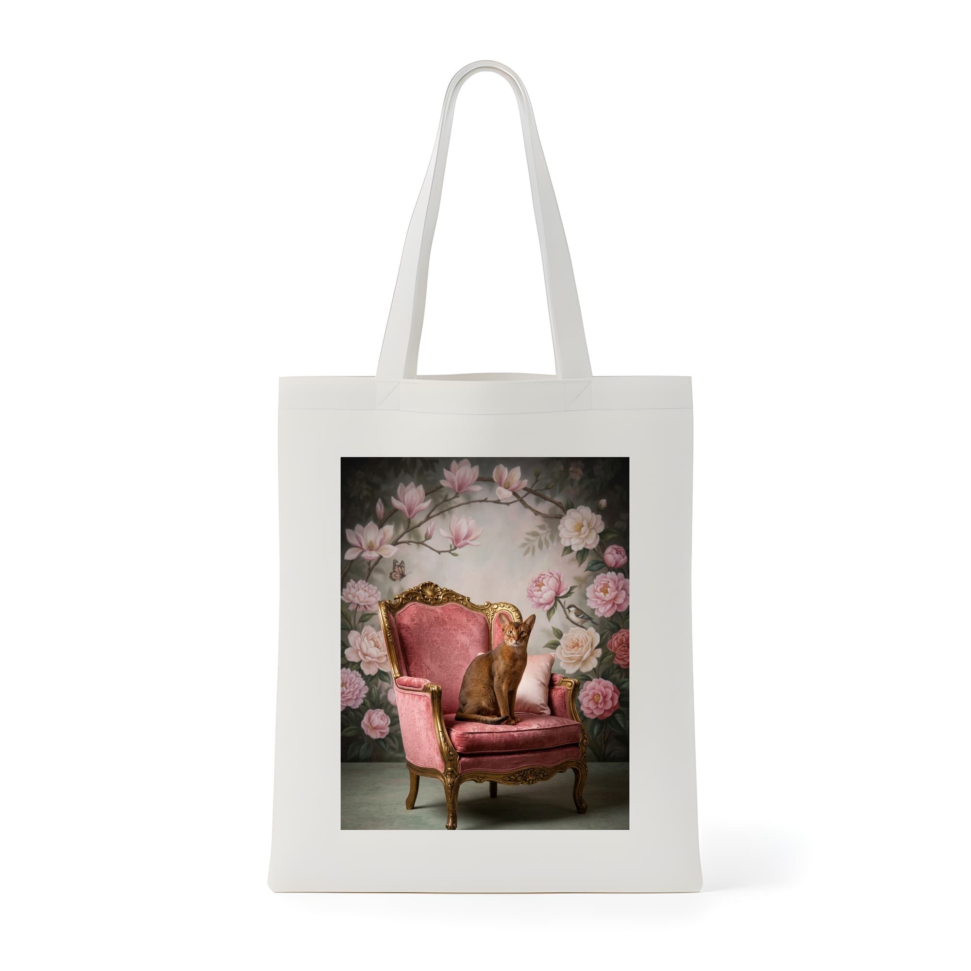 Abyssinian Shabby Pink Oil-Painting Rococo Tote Bag
