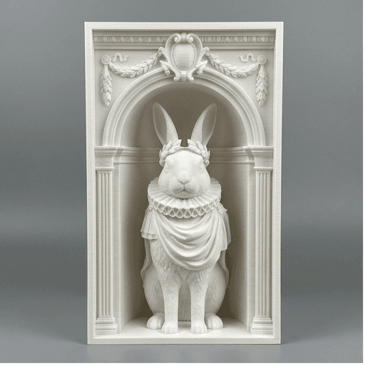 Californian rabbit Renaissance Portrait Booknook Diorama