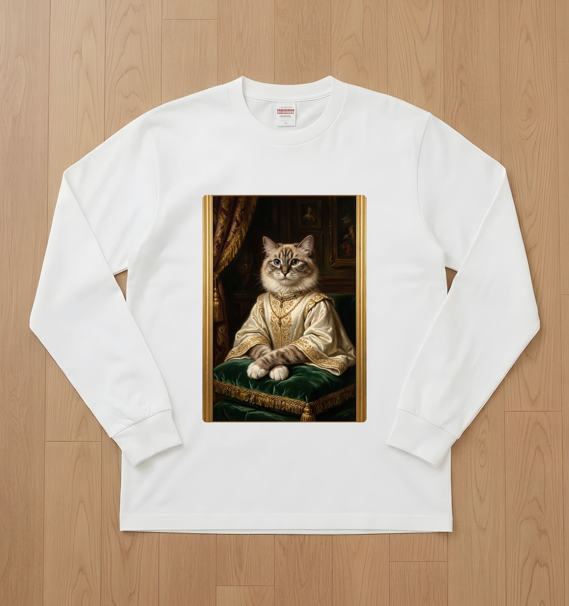 Ragdoll Renaissance Portrait Long Sleeve T-Shirt (White)