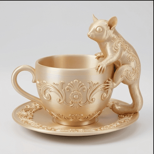 Sugar glider Renaissance Portrait Trinket Tray (Silky Gold) 3
