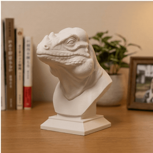 Rhinoceros Iguana Renaissance Portrait Bust Sculpture