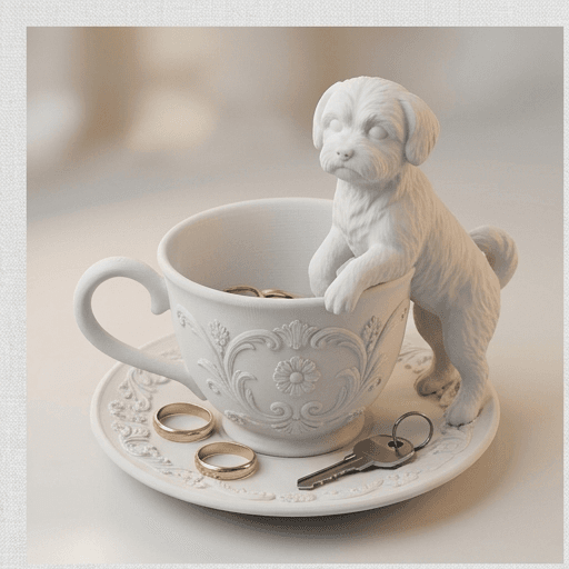 Maltese Renaissance Portrait Trinket Tray (Matte White)