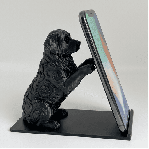 Bernese mountain dog Renaissance Portrait Phone Stand (Silky Black)