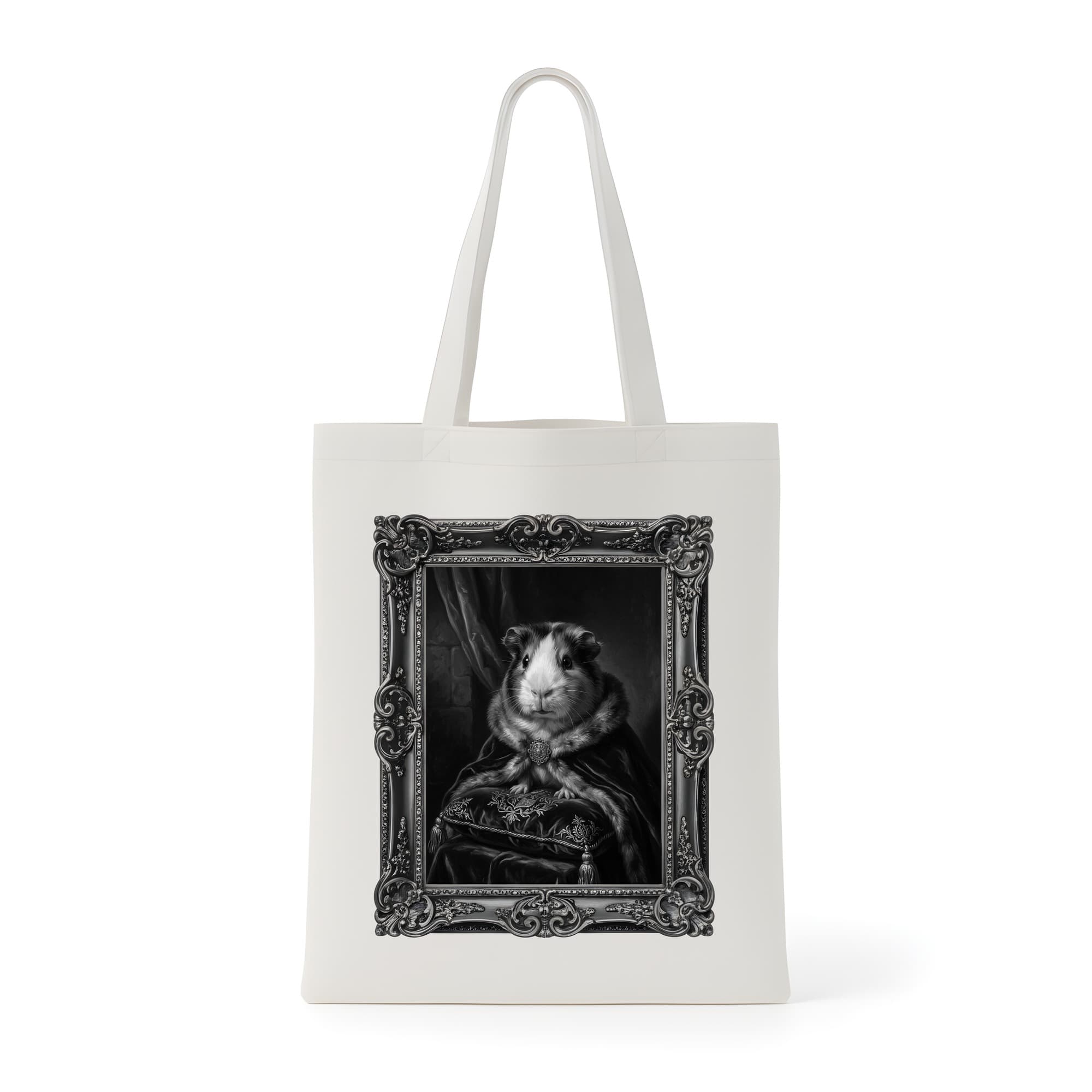 Guinea pig Renaissance Portrait Tote Bag (Monochrome Print, Framed Design)