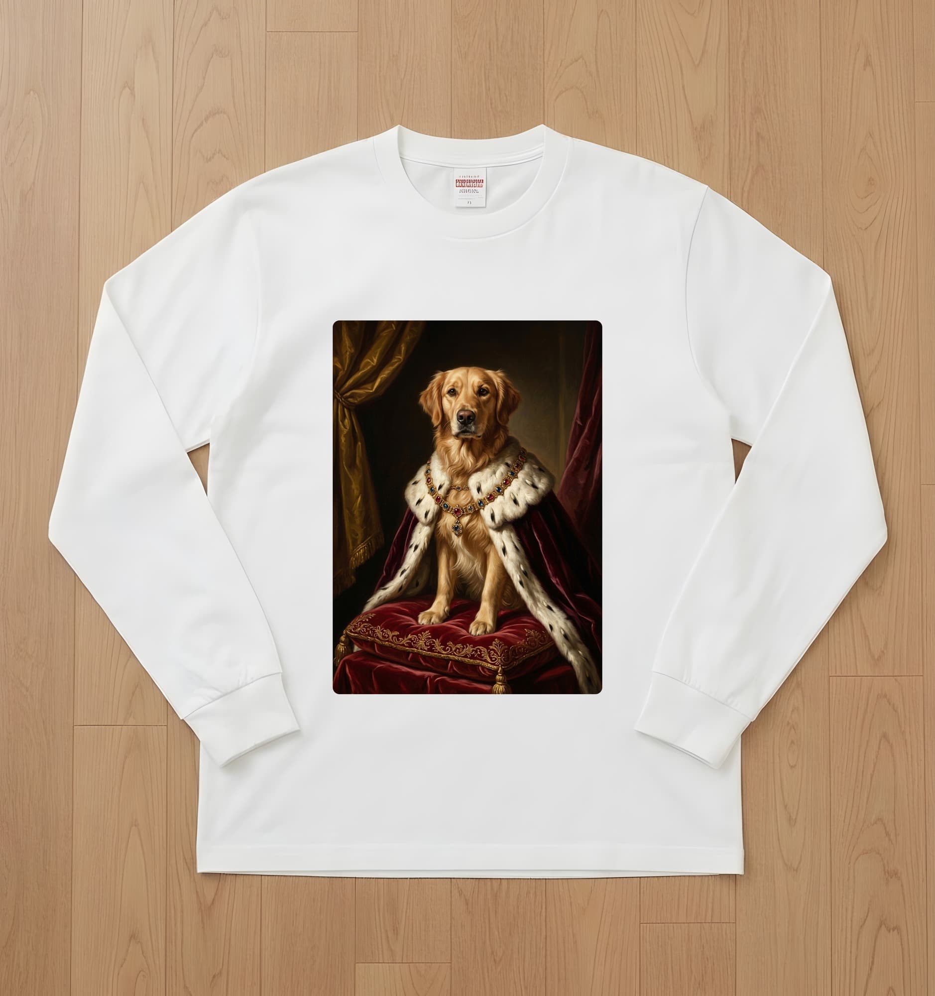 golden retriever Renaissance Portrait Long Sleeve T-Shirt (White)