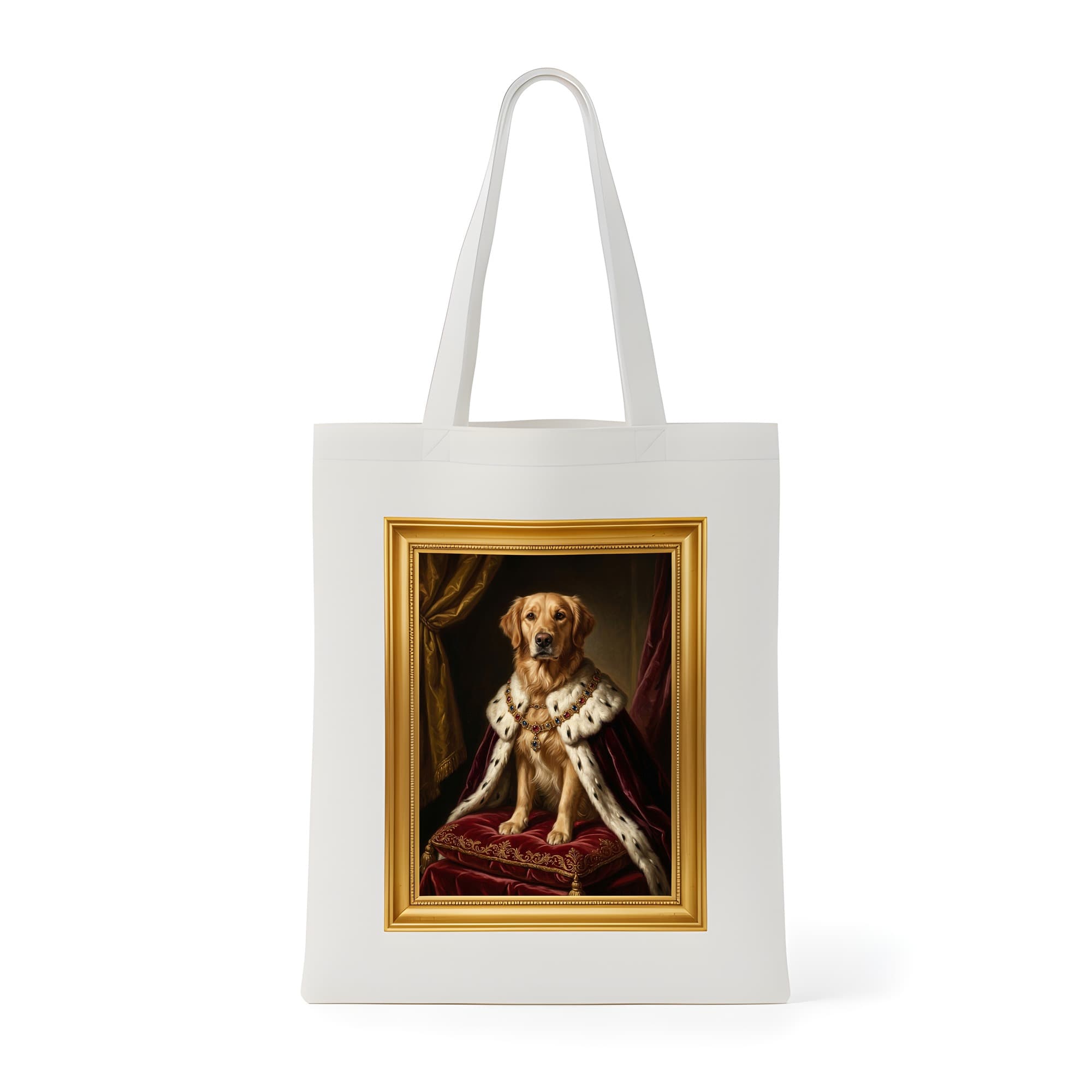 golden retriever Renaissance Portrait Tote Bag (Color Print, Framed Design)