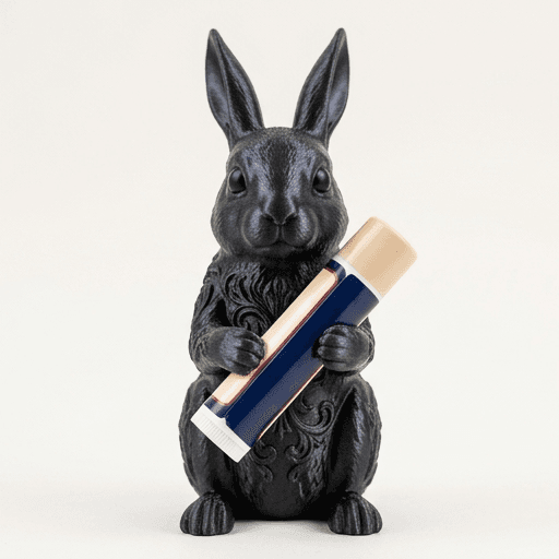mixed breed rabbit Renaissance Portrait Lip Balm Case (Silky Black)