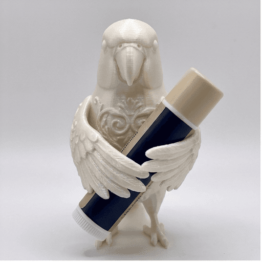 Rose-ringed Parakeet Renaissance Portrait Lip Balm Case (Pearl White)