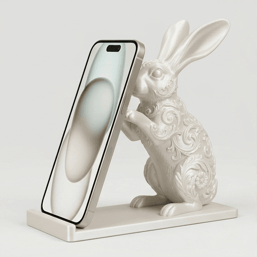 English Lop Renaissance Portrait Phone Stand (Pearl White)