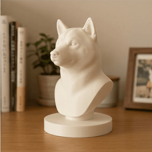 Shiba Inu Renaissance Portrait Bust Sculpture