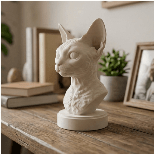 Devon Rex Renaissance Portrait Bust Sculpture