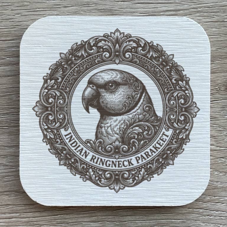 インドオオハナインコのルネサンス肖像画コースターセット