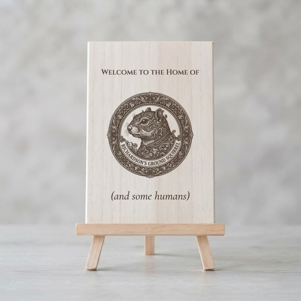 Richardson's ground squirrel Renaissance Portrait Wooden Welcome Board