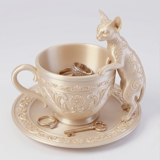 Sphynx Renaissance Portrait Trinket Tray (Silky Gold)