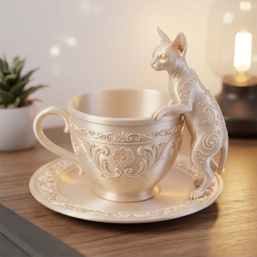 Sphynx Renaissance Portrait Trinket Tray (Silky Gold) 2