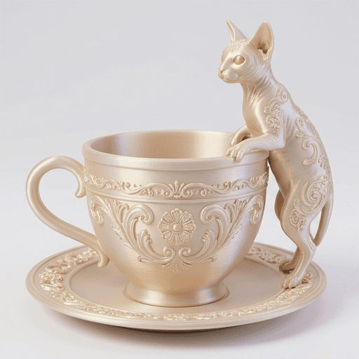 Sphynx Renaissance Portrait Trinket Tray (Silky Gold) 3