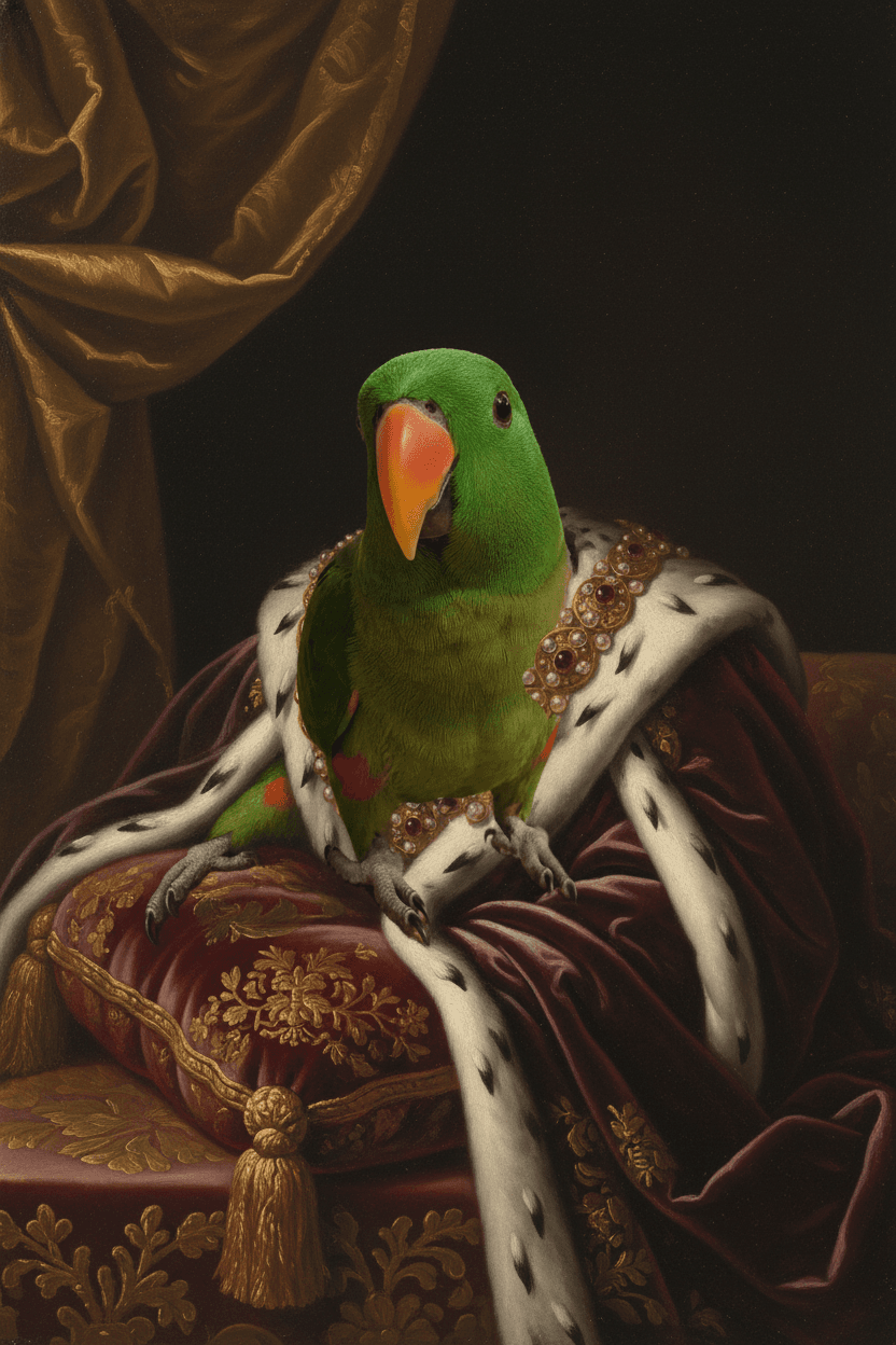 オオハナインコのルネサンス風肖像画