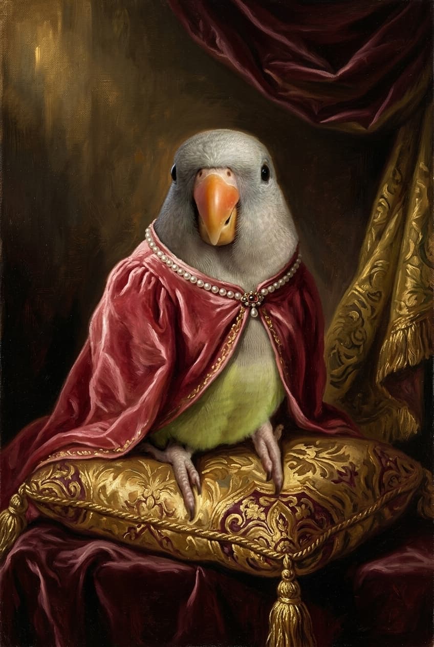 オキナインコの額装プリント