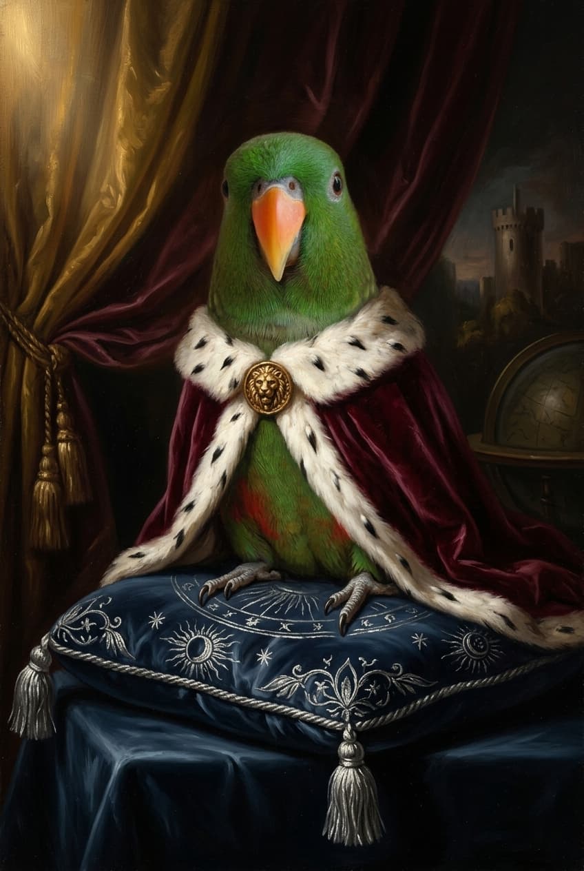 オオハナインコのルネサンス風肖像画
