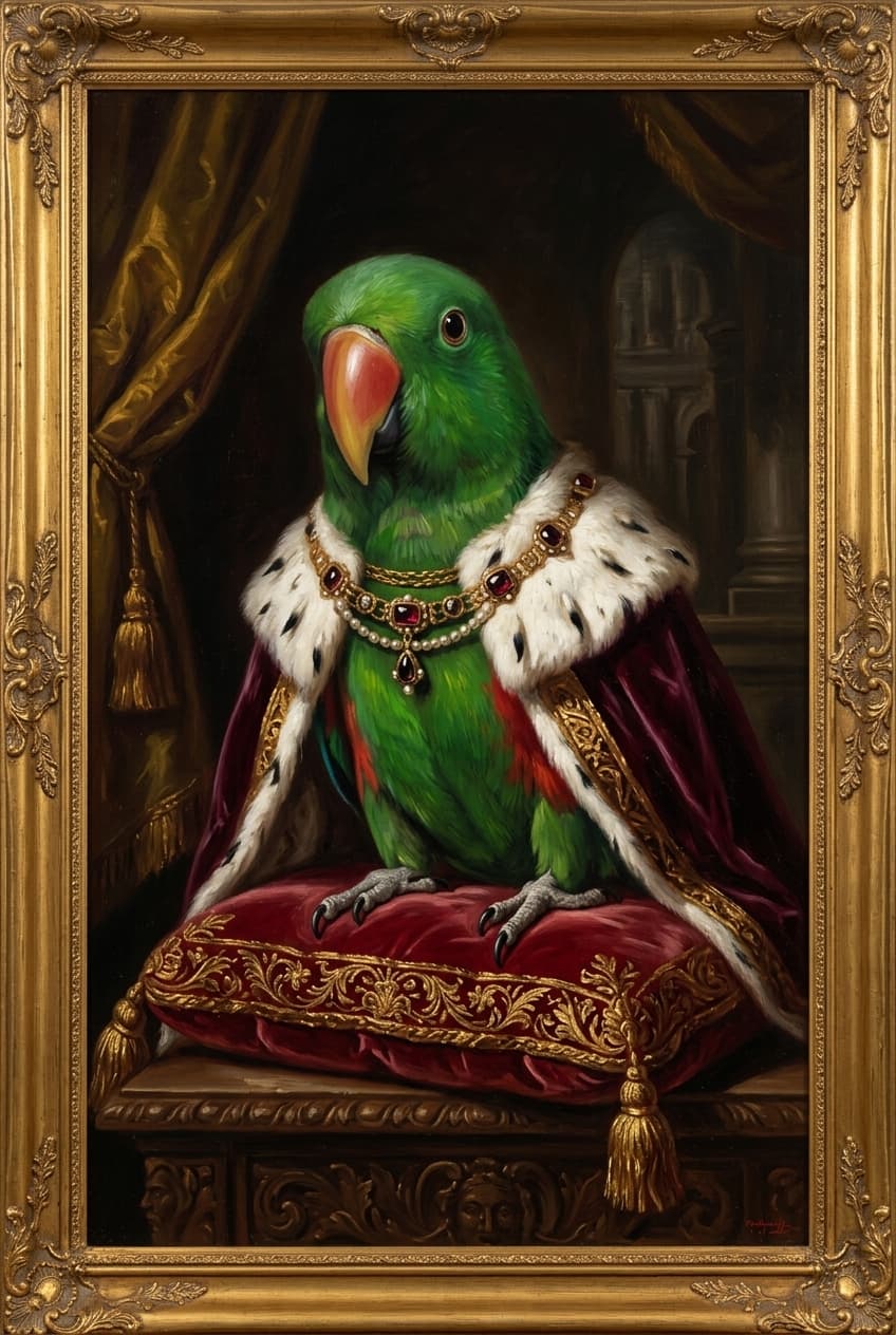 オオハナインコのルネサンス風肖像画