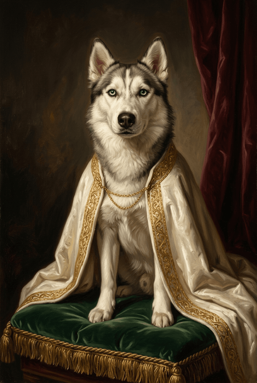 シベリアンハスキーのトートバッグ