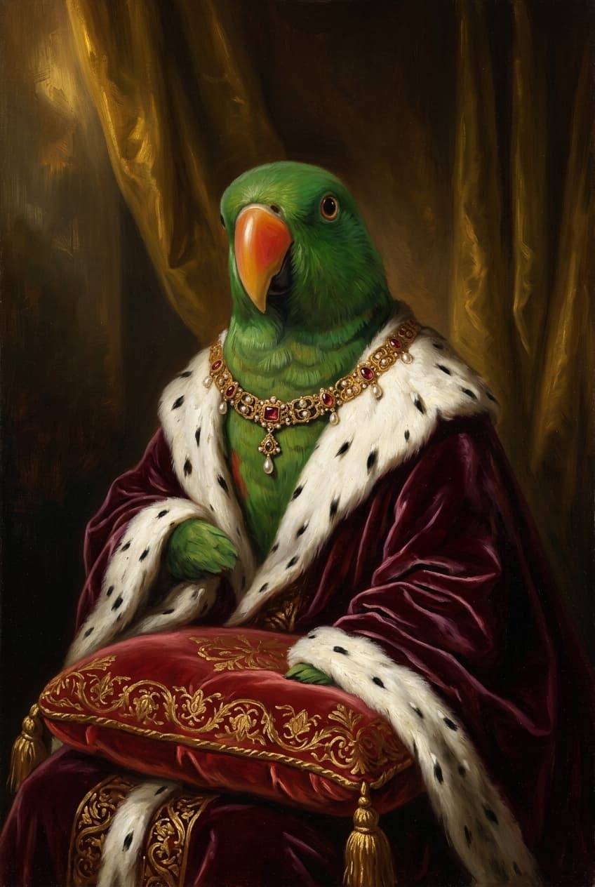 オオハナインコのルネサンス風肖像画