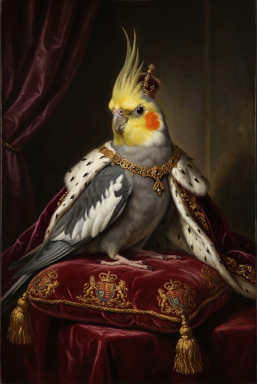 オカメインコのルネサンス風肖像画