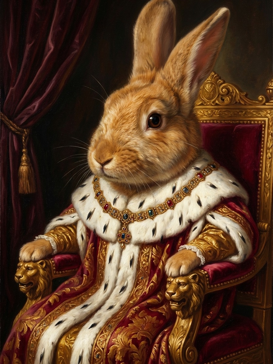うさぎのルネサンス風肖像画