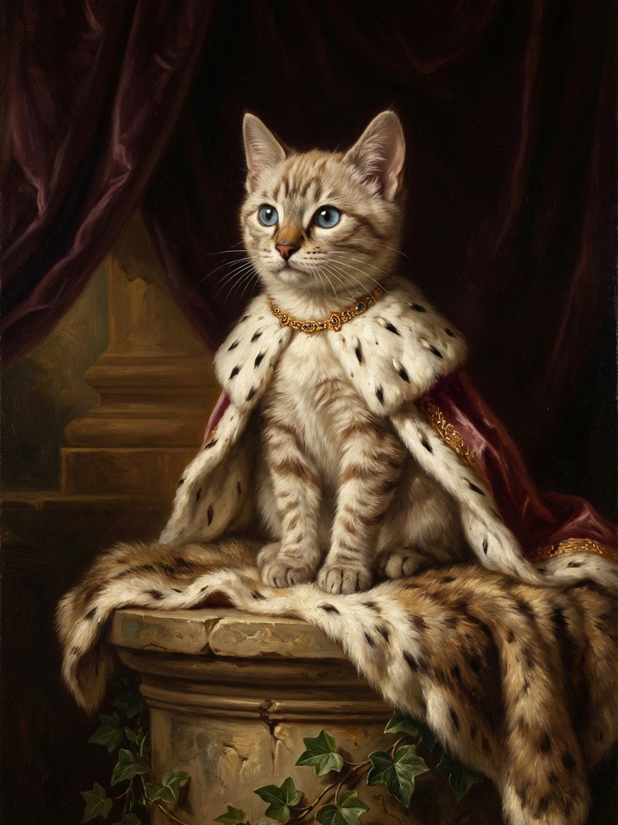 子猫のルネサンス風肖像画